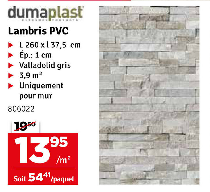 Lambris PVC promotie bij Mr Bricolage