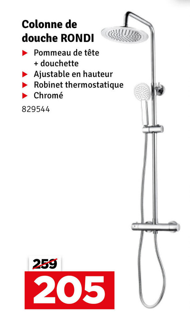 Colonne de douche RONDI promotie bij Mr Bricolage