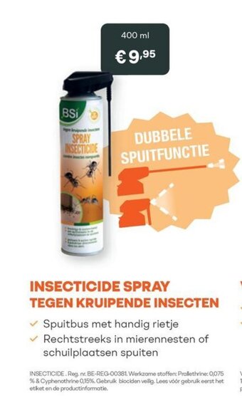 Multi bazar INSECTICIDE SPRAY TEGEN KRUIPENDE INSECTEN 400 ml aanbieding