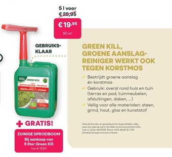 Multi bazar GREEN KILL, GROENE AANSLAGREINIGER WERKT OOK TEGEN KORSTMOS aanbieding