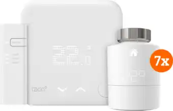 Coolblue Tado slimme thermostaat v3+ startpakket + 7 radiatorknoppen aanbieding