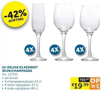 12-delige glazenset wijn/champagne