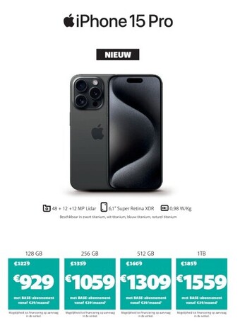 Base Iphone 15 pro aanbieding