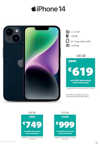 Base Iphone 14 aanbieding