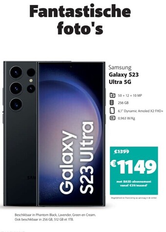 Base Samsung galaxy s23 ultra 5g aanbieding