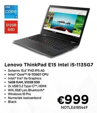 Lenovo thinkpad e15 intel i5-1135g7