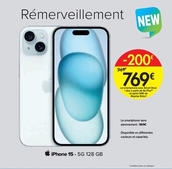 Carrefour iPhone 15 - 5G 128 GB aanbieding
