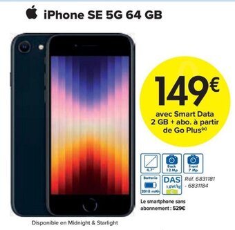 Carrefour iPhone SE 5G 64 GB aanbieding
