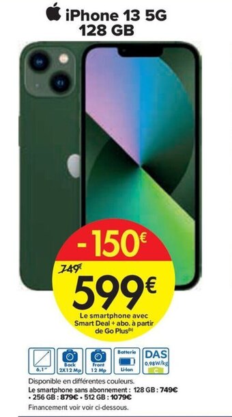 Carrefour iPhone 13 5G 128 GB aanbieding