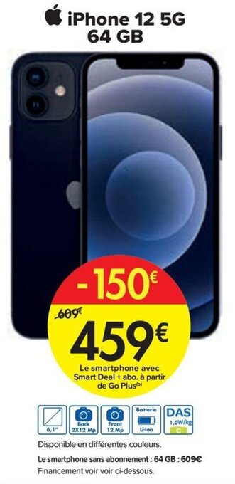 Carrefour iPhone 12 5G 64 GB aanbieding