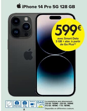Carrefour iPhone 14 Pro 5G 128 GB aanbieding