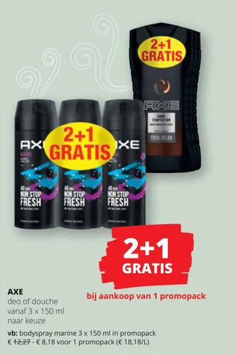 AXE deo of douche 3 x 150 ml