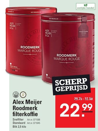Sligro Alex Meijer Roodmerk filterkoffie aanbieding