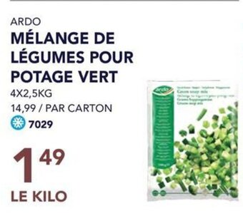 Bidfood ARDO MÉLANGE DE LÉGUMES POUR POTAGE VERT 4 X 2 ,5 KG aanbieding