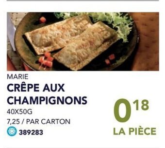 Bidfood MARIE CRÊPE AUX CHAMPIGNONS 40 x 50g aanbieding