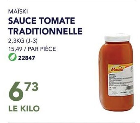 MAÏSKI SAUCE TOMATE TRADITIONNELLE promotie bij Bidfood