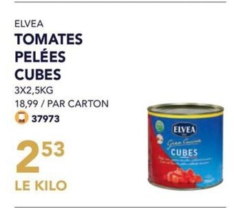 ELVEA TOMATES PELÉES CUBES 3 x 2,5kg