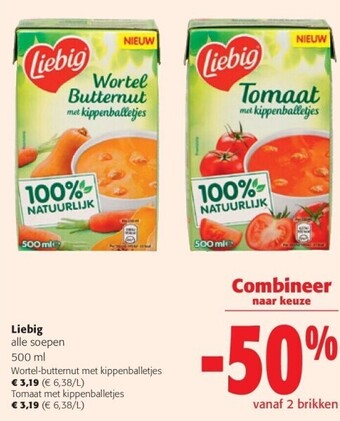 Colruyt Liebig wortel-butternut met kippenballetjes aanbieding