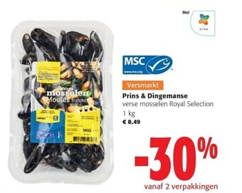 Colruyt Prins & dingemanse verse mosselen royal selection 1 kg aanbieding