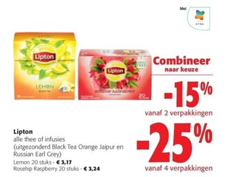 Colruyt Lipton lemon 20 stuks aanbieding