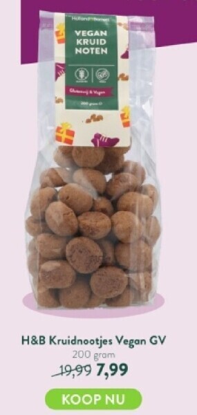 Holland & Barrett H&b kruidnootjes vegan gv aanbieding