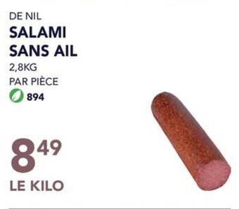 Bidfood DE NIL SALAMI SANS AIL 2,8kg aanbieding