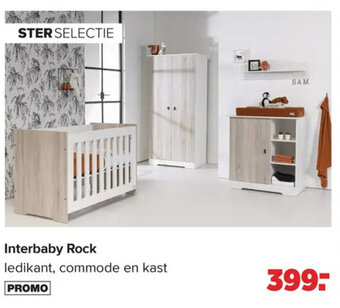 Interbaby Rock ledikant, commode en kast