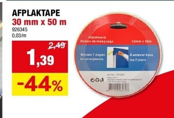 Afplaktape 30 mm x 50 m