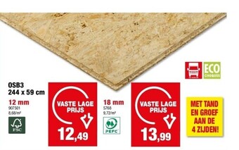 Hubo Osb3 244 x 59 cm 12 mm aanbieding