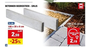Hubo Betonnen boordsteen - grijs aanbieding
