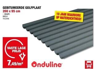Hubo Gebitumeerde golfplaat 200 x 95 cm aanbieding
