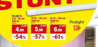 Hubo T8 led tl 9 w - 60 cm 800 lm aanbieding