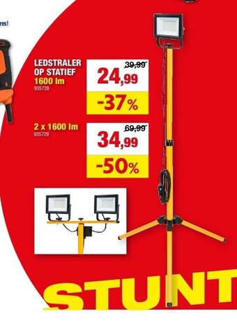 Ledstraler op statief 1600 lm
