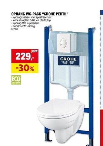Hubo Ophang wc-pack “grohe perth” aanbieding