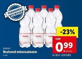 Lidl Bruisend mineraalwater aanbieding