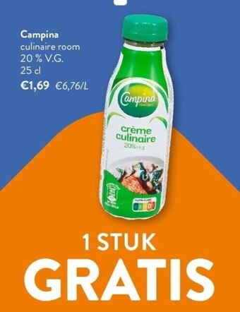 OKay Campina culinaire room 20 % v.g. 25 cl aanbieding