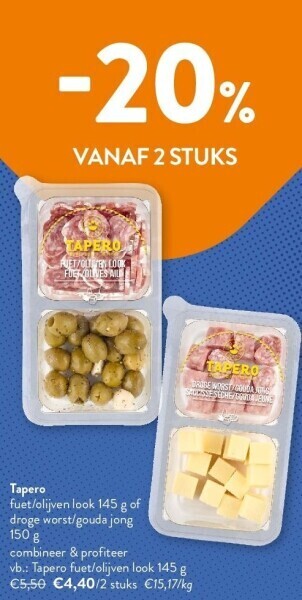 OKay Tapero fuet/olijven look 145 g aanbieding