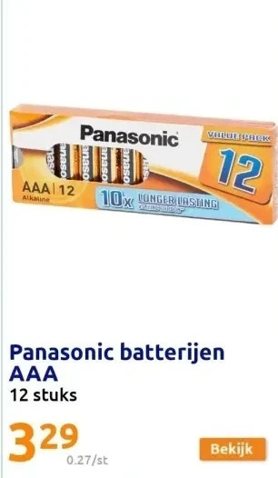 Action Panasonic batterijen aaa aanbieding