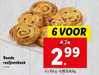 Lidl Ronde rozijnenkoek aanbieding