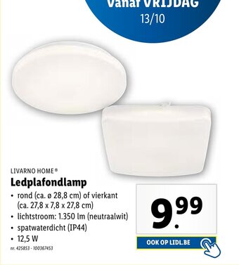 Lidl LIVARNO HOME Ledplafondlamp aanbieding