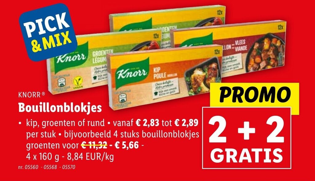 KNORR Bouillonblokjes promotie bij Lidl