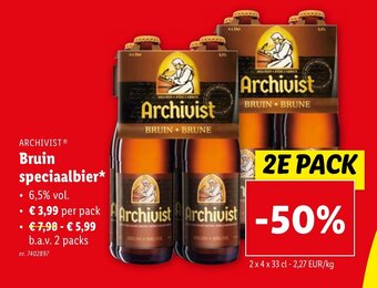 Lidl ARCHIVIST Bruin speciaalbier 2 x 4 x 33 cl aanbieding
