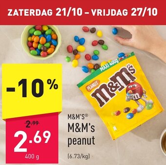ALDI M&M's peanut 400 g aanbieding