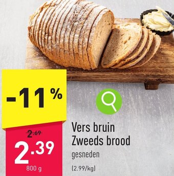 ALDI Vers bruin Zweeds brood 800 g aanbieding