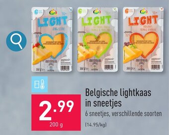 ALDI Belgische lightkaas in sneetjes 200 g aanbieding