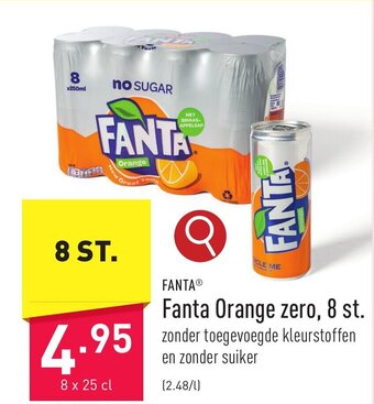 ALDI Fanta Orange zero 8 x 25 cl aanbieding