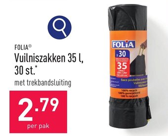 ALDI FOLIA Vuilniszakken 35 L aanbieding