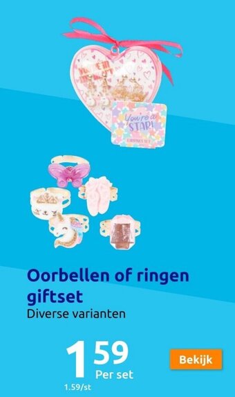 Action Oorbellen of ringen giftset aanbieding