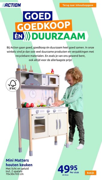 Action Mini Matters houten keuken aanbieding