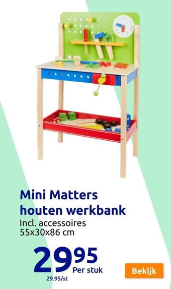 Action Mini Matters houten werkbank aanbieding
